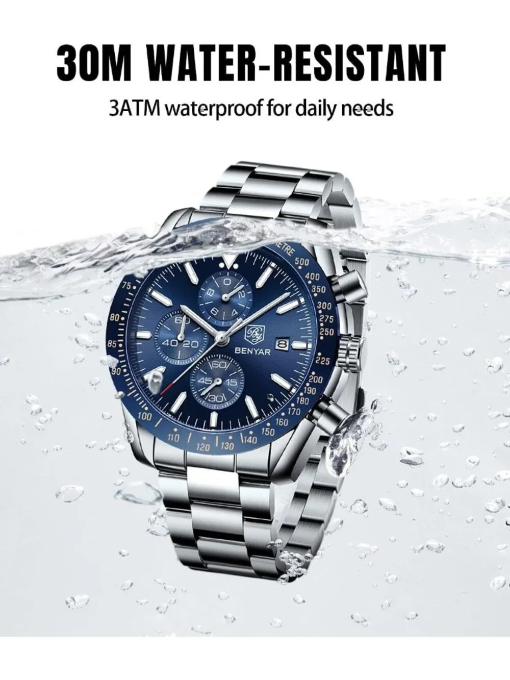 Stylish Men's Analog Quartz Chronograph Watch - Waterproof, Luminous, Casual